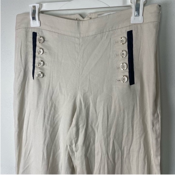ANTHROPOLOGIE Leifsdottir Starboard Colorblocked Wide-Legs Linen Blend US 6 - Picture 4 of 8